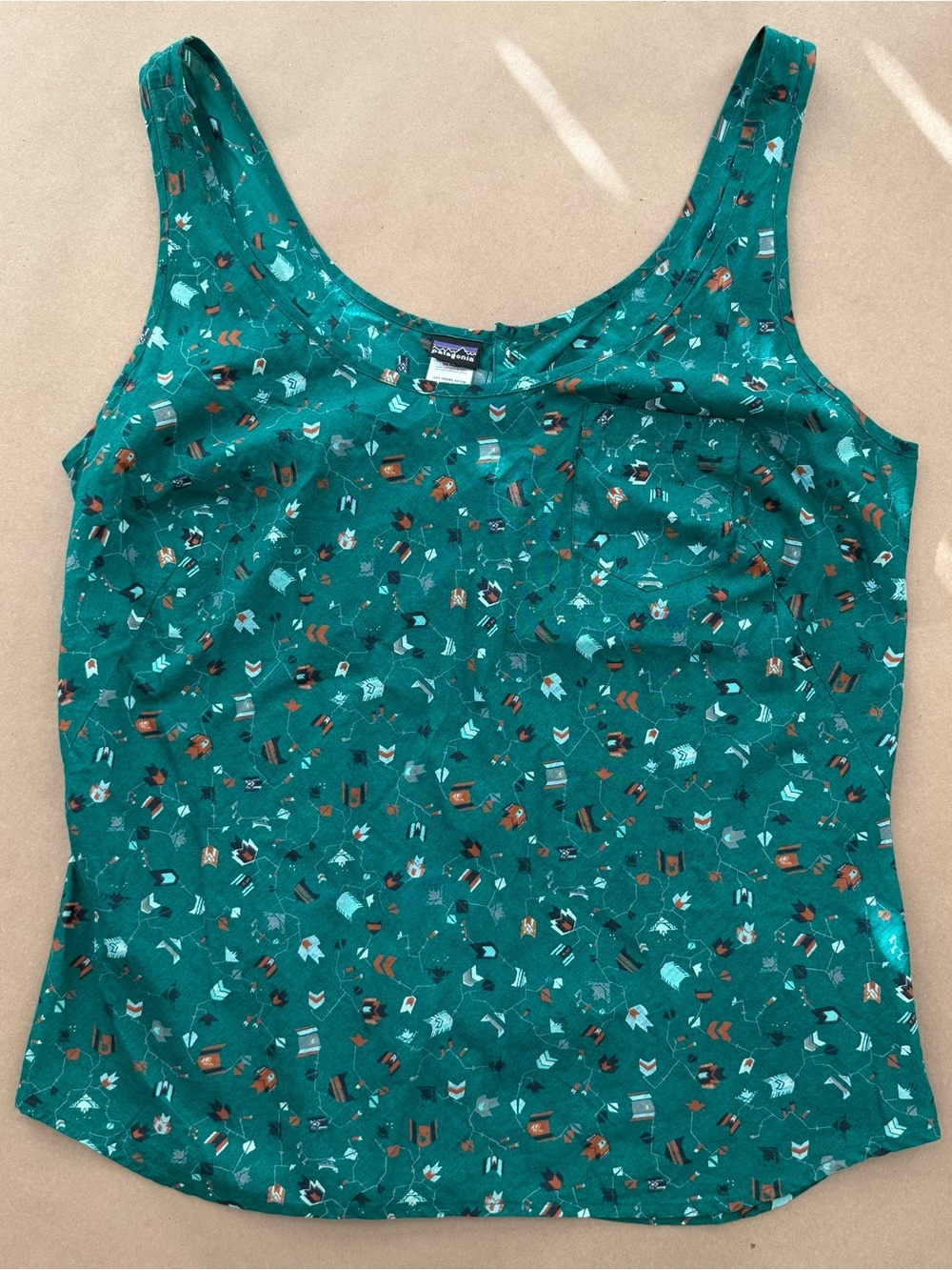 Patagonia Teal Pattern Honey Cooler Tank